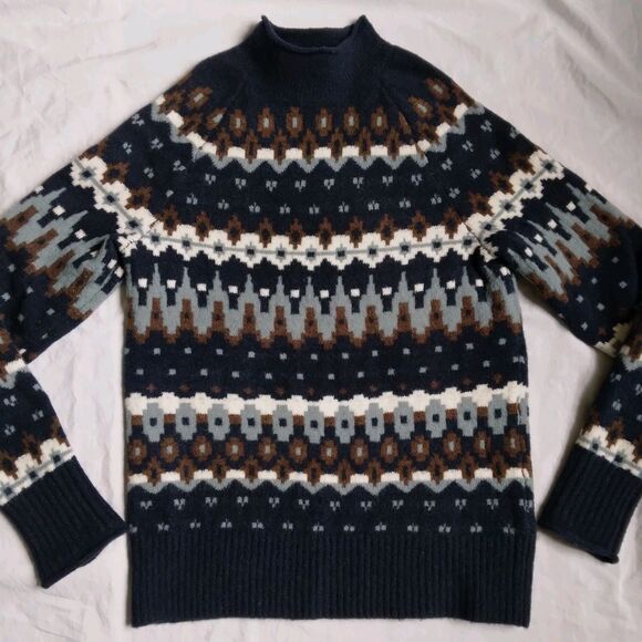 Banana Republic Fair Isle Mock Neck Sweater Women's Size XXS - Picture 3 of 13